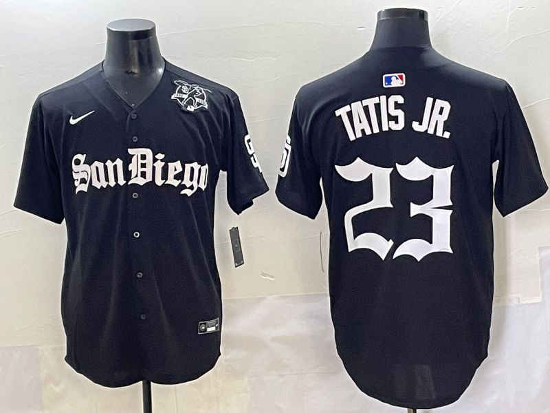 Men 2025 San Diego Padres #23 Tatis jr Black Five generations Joint Name Nike MLB Jersey style 12->san diego padres->MLB Jersey